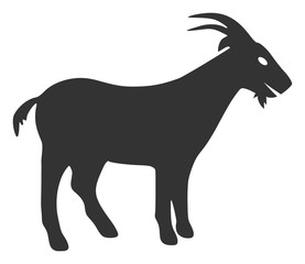 Goat vector icon. Flat Goat pictogram is isolated on a white background.