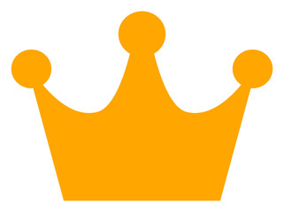 Gold crown vector icon. Flat Gold crown symbol is isolated on a white background.