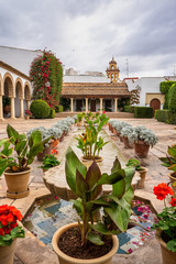 Courtyard garden of Viana Palace in Cordoba, Andalusia, Spain.