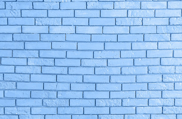 Obraz premium Grunge brick wall texture, copy space. Classic blue background. Color of the year 2020. Top view, flat lay