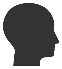 Human head vector icon. Flat Human head symbol is isolated on a white background.