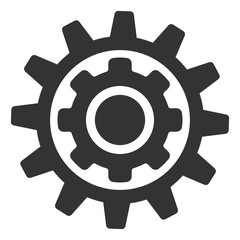 Inner gear vector icon. Flat Inner gear symbol is isolated on a white background.