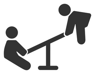 Kid swing vector icon. Flat Kid swing symbol is isolated on a white background.