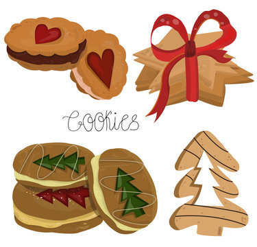 Set of different cookies
