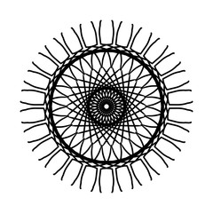 New ink Abstract circle pattern mandala flower floral petal stack. zentangl spirograph modern circular pattern geometric tribal lace motif black white. single art mehendi. Digital textile frame stamp