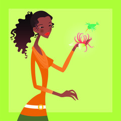 girl with flower