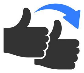 Like for like vector icon. Flat Like for like symbol is isolated on a white background.