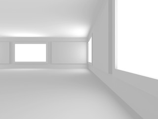 Futuristic White Architecture Design Background