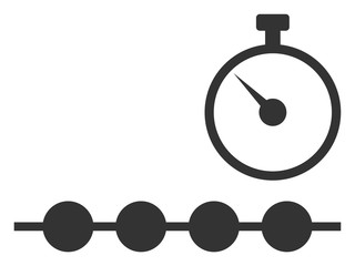 Marked time line vector icon. Flat Marked time line symbol is isolated on a white background.