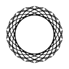 New ink Abstract circle pattern mandala flower floral petal stack. zentangl spirograph modern circular pattern geometric tribal lace motif black white. single art mehendi. Digital textile frame stamp