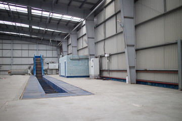 Obraz premium industrial hangar for sorting waste and garbage