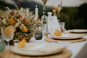 Décoration de mariage aux couleurs d'automne