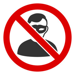 No anonymous vector icon. Flat No anonymous pictogram is isolated on a white background.