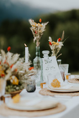 Décoration de mariage aux couleurs d'automne