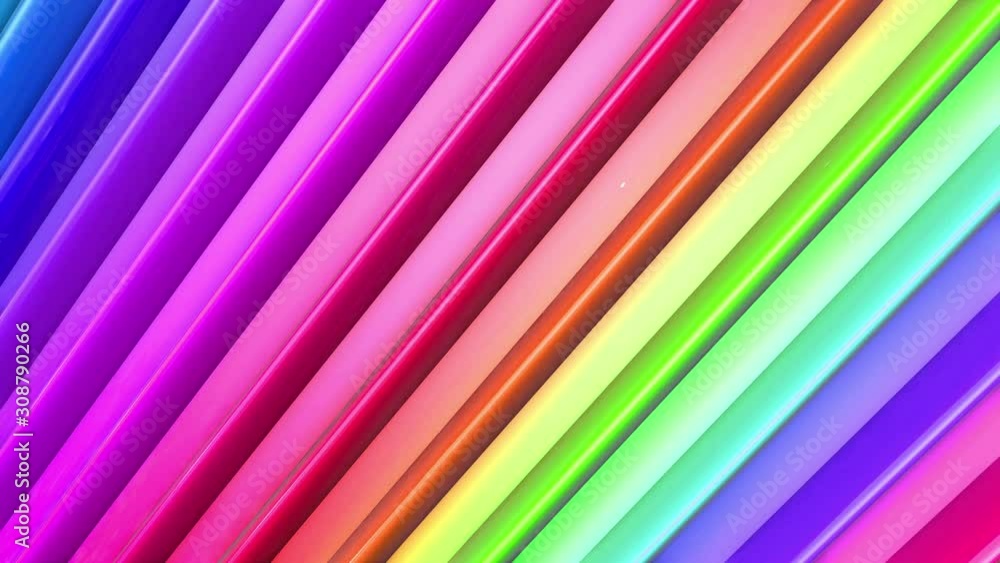 Poster abstract 3d seamless bright background with gradient colores in 4k. rainbow multicolored stripes mov