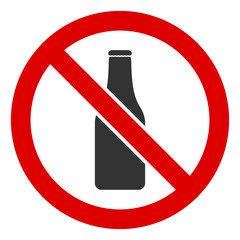 No beer bottle vector icon. Flat No beer bottle pictogram is isolated on a white background.