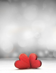 Two Hearts. Valentines day concept.