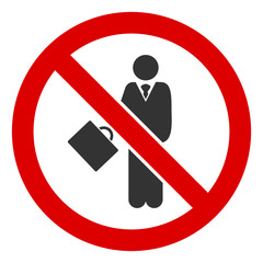 No businessman vector icon. Flat No businessman pictogram is isolated on a white background.