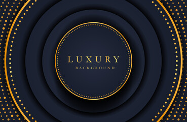 Luxury elegant background with gold element on dark surface. Business presentation layout