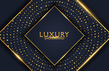 Luxury elegant background with gold element on dark surface. Business presentation layout