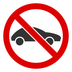 No car vector icon. Flat No car pictogram is isolated on a white background.