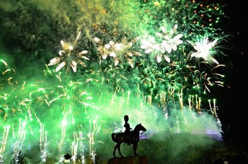 Christmas New Year's festive celebration fireworks