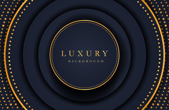 Luxury elegant background with gold element on dark surface. Business presentation layout