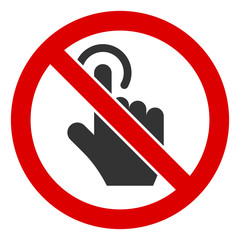 No click vector icon. Flat No click pictogram is isolated on a white background.