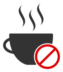 No coffee vector icon. Flat No coffee pictogram is isolated on a white background.
