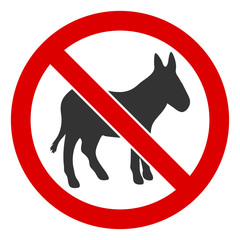 No donkey vector icon. Flat No donkey pictogram is isolated on a white background.