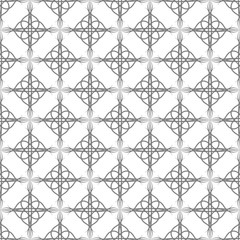 Seamless abstract floral pattern in oriental style. Geometric flower ornament on a white background. - 308791613