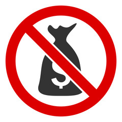 No funds vector icon. Flat No funds symbol is isolated on a white background.