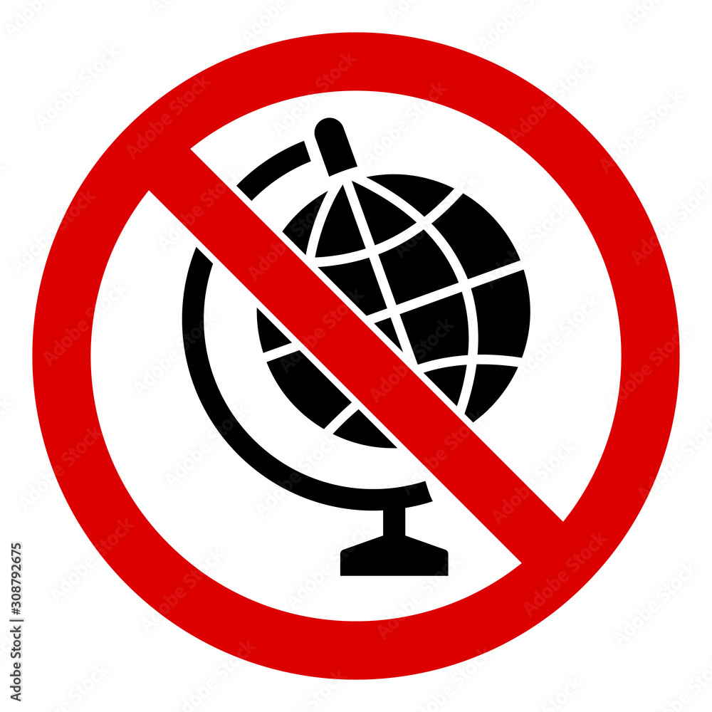 Poster no globe model vector icon. flat no globe model symbol is isolated on a white background.