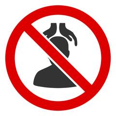 No head massage vector icon. Flat No head massage symbol is isolated on a white background.