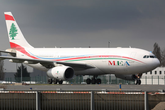 PARIS - MARCH 29: MEA Airbus A330 taxis to take off on March 29, 2010 in Paris, France. MEA is the national flag-carrier airline of Lebanon, with its head office in Beirut.