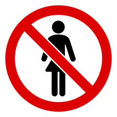 No ladies vector icon. Flat No ladies symbol is isolated on a white background.