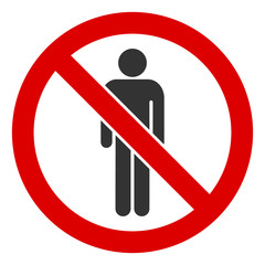 No man vector icon. Flat No man pictogram is isolated on a white background.
