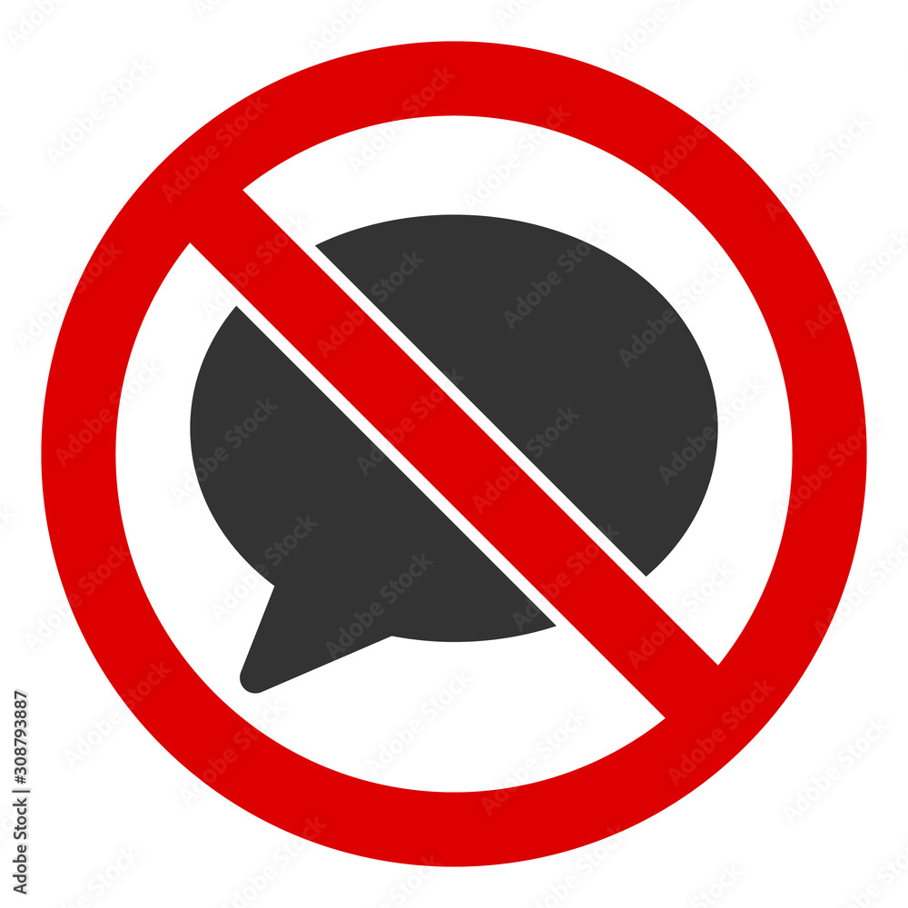 Aufkleber no message cloud vector icon. flat no message cloud symbol is isolated on a white background.