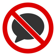 No message cloud vector icon. Flat No message cloud symbol is isolated on a white background.