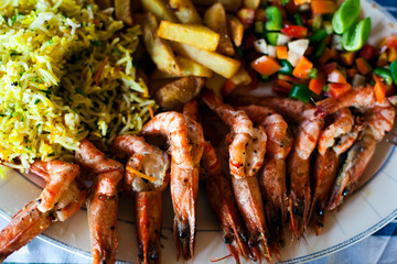 Gambas mit Salat