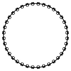 New ink Abstract circle pattern mandala flower floral petal stack. zentangl spirograph modern circular pattern geometric tribal lace motif black white. single art mehendi. Digital textile frame stamp