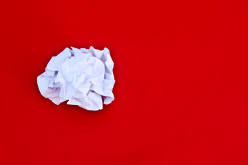 crumpled paper closeup. Crumpled sheet of paper on color background lush lava