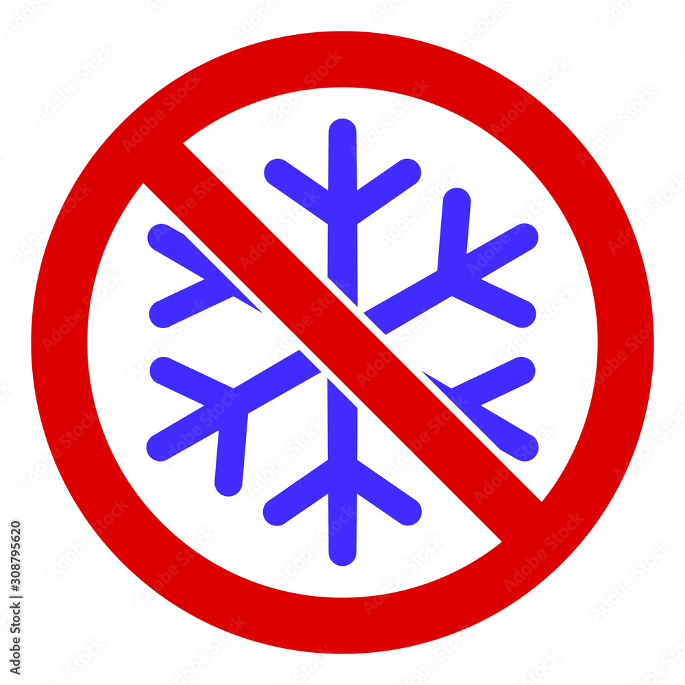 Poster no snowflake vector icon. flat no snowflake pictogram is isolated on a white background.