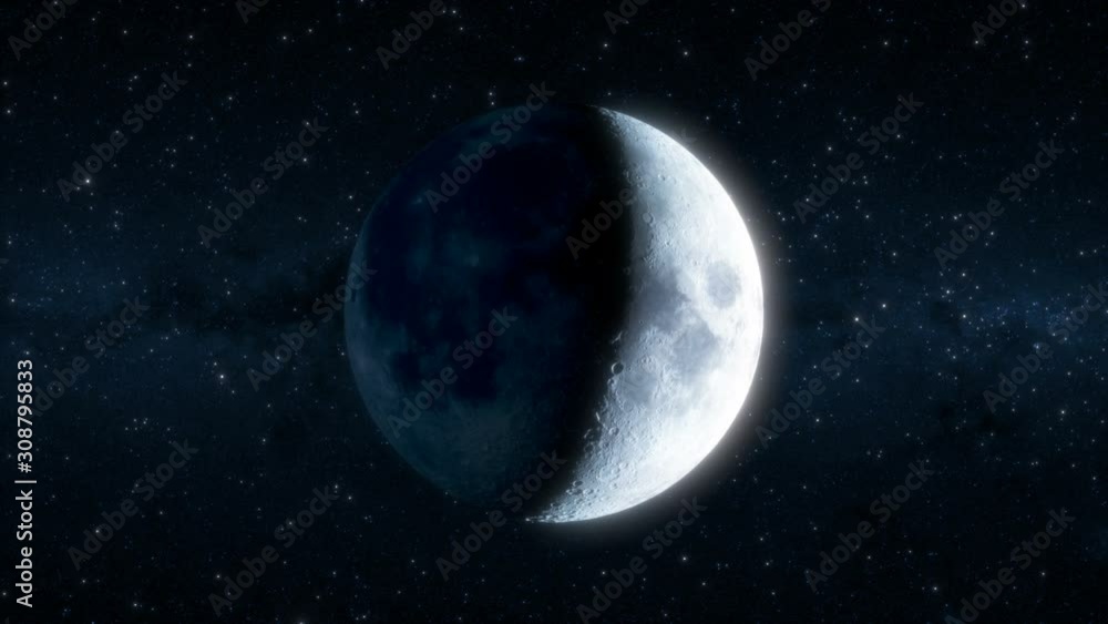 Canvas Prints seamless animation of moon phases with stars and milky way in the background. elements of this image