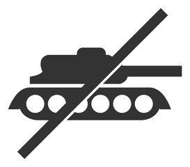 No tank vector icon. Flat No tank symbol is isolated on a white background.