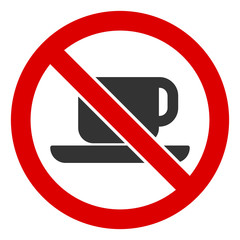 No tea cup vector icon. Flat No tea cup pictogram is isolated on a white background.