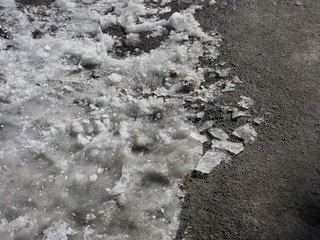 Ice on road