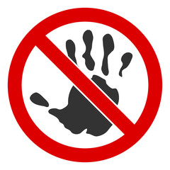 No touch hand vector icon. Flat No touch hand symbol is isolated on a white background.