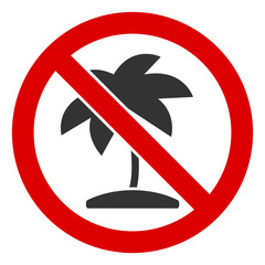 No tropic palm vector icon. Flat No tropic palm pictogram is isolated on a white background.