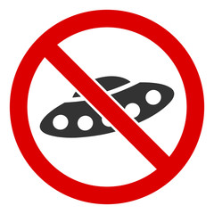 No UFO vector icon. Flat No UFO pictogram is isolated on a white background.